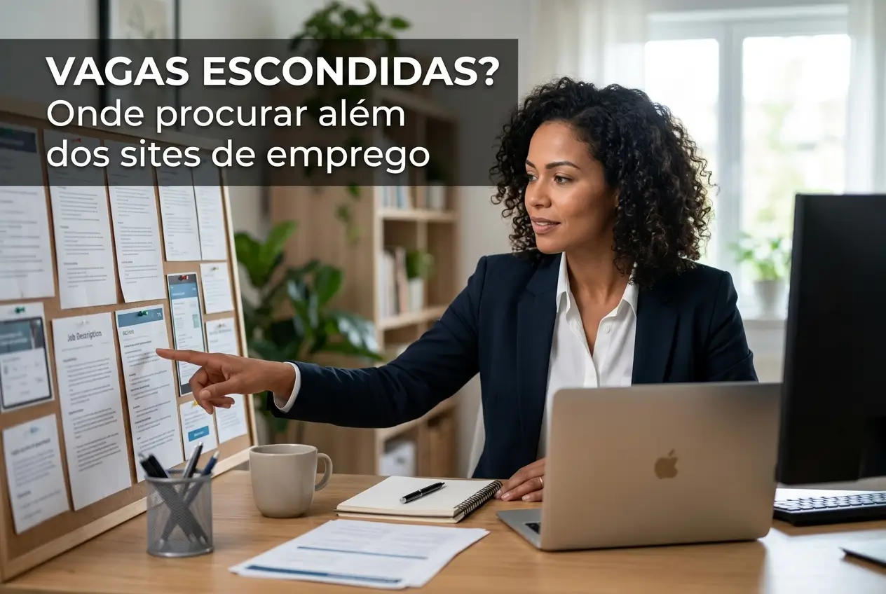 Mulher aponta para quadro de vagas, educação financeira 2026